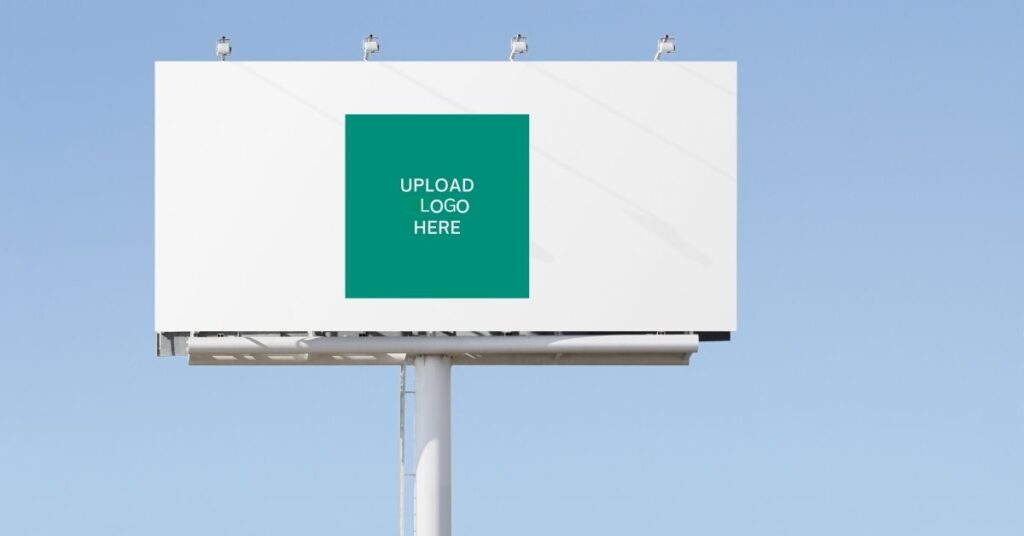 Billboard mockup for AI generate logos concept, ready for custom logo upload
