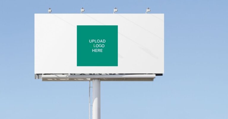 Billboard mockup for AI generate logos concept, ready for custom logo upload