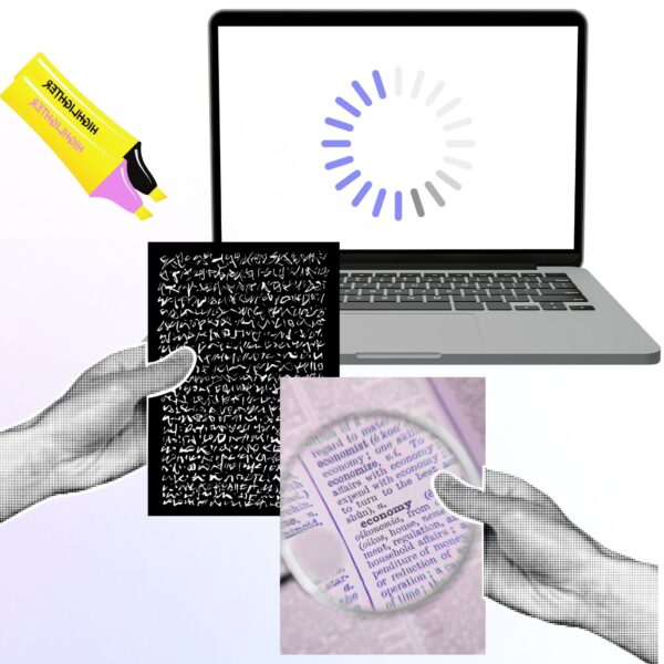 There’s an AI for That visual: transforming confusing information into clarity, with digital and analog elements.