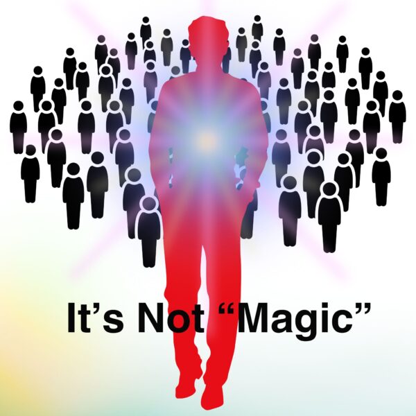 Silhouette of a presenter radiating energy and confidence, captivating an audience using engaging presentation techniques.