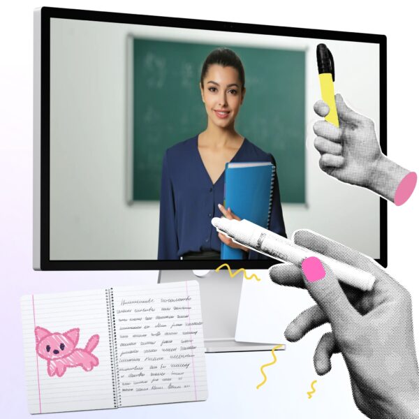 There’s an AI for That: Visual of a virtual professor teaching and simplifying knowledge for all ages.